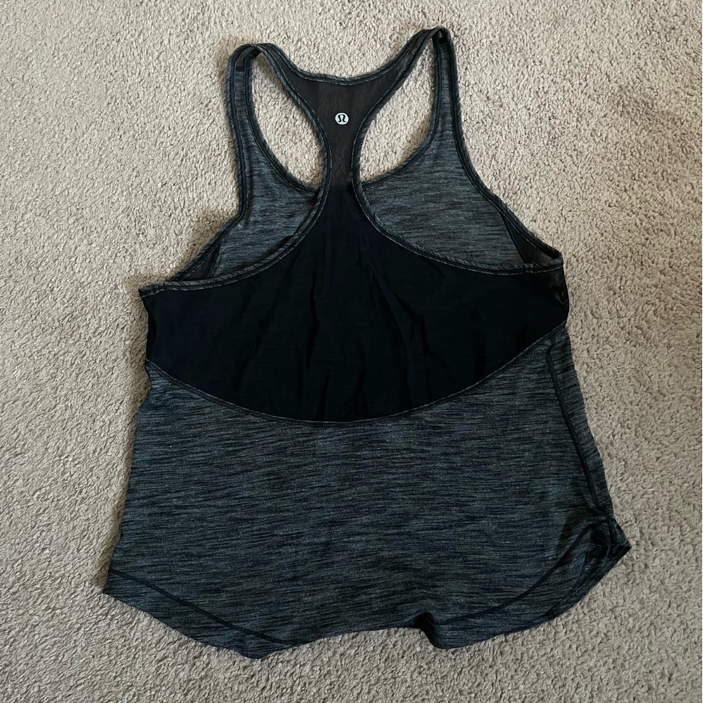 Lululemon Gray/Black Racerback Tanktop - Picture 2 of 3